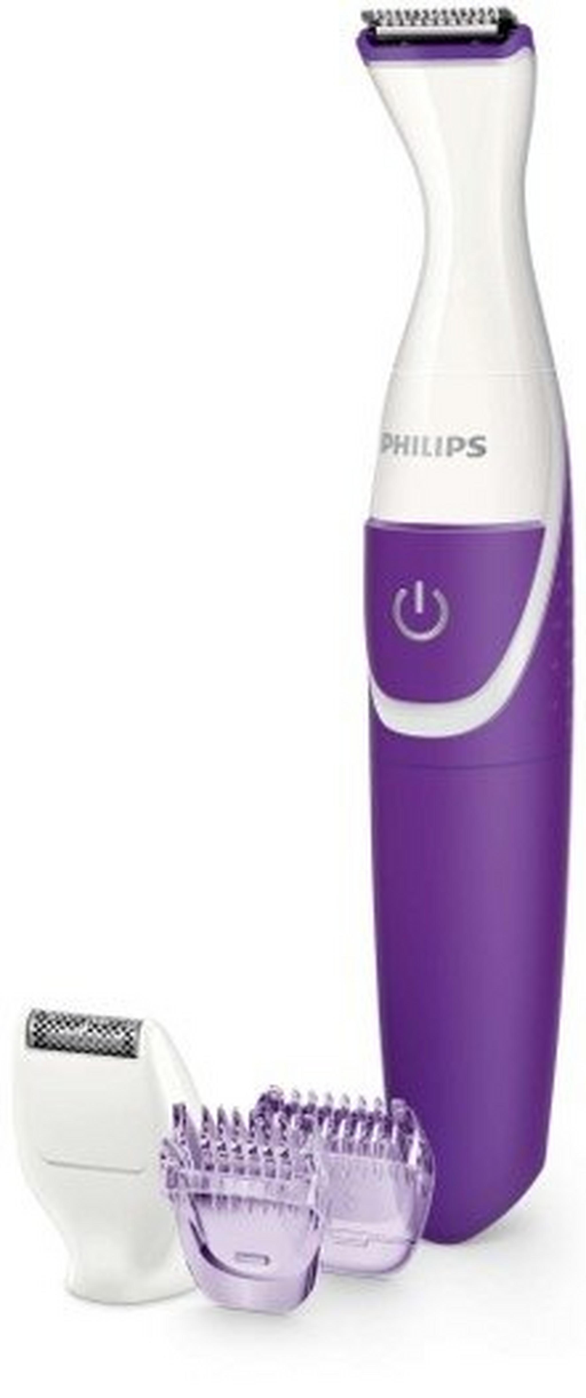Philips Bikini Trimmer for An Even, Neatly-Groomed without Nicks or Cuts, BRT383/15 - White/Violet
