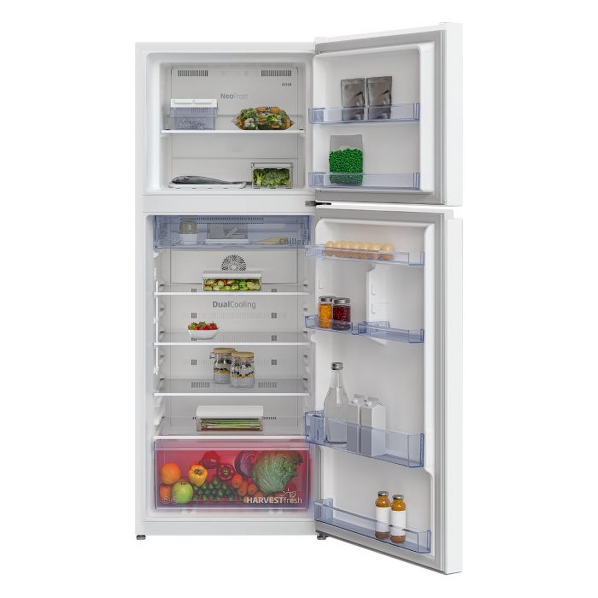Beko Top Mount Refrigerator, 14.4CFT, 409-Liters, RDNT401W - White