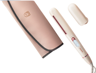 Philips Prestige Hair Straightener with Tetra Ionic System, 14 Temperature Setting Up to  230°C, BHS830/03 - White