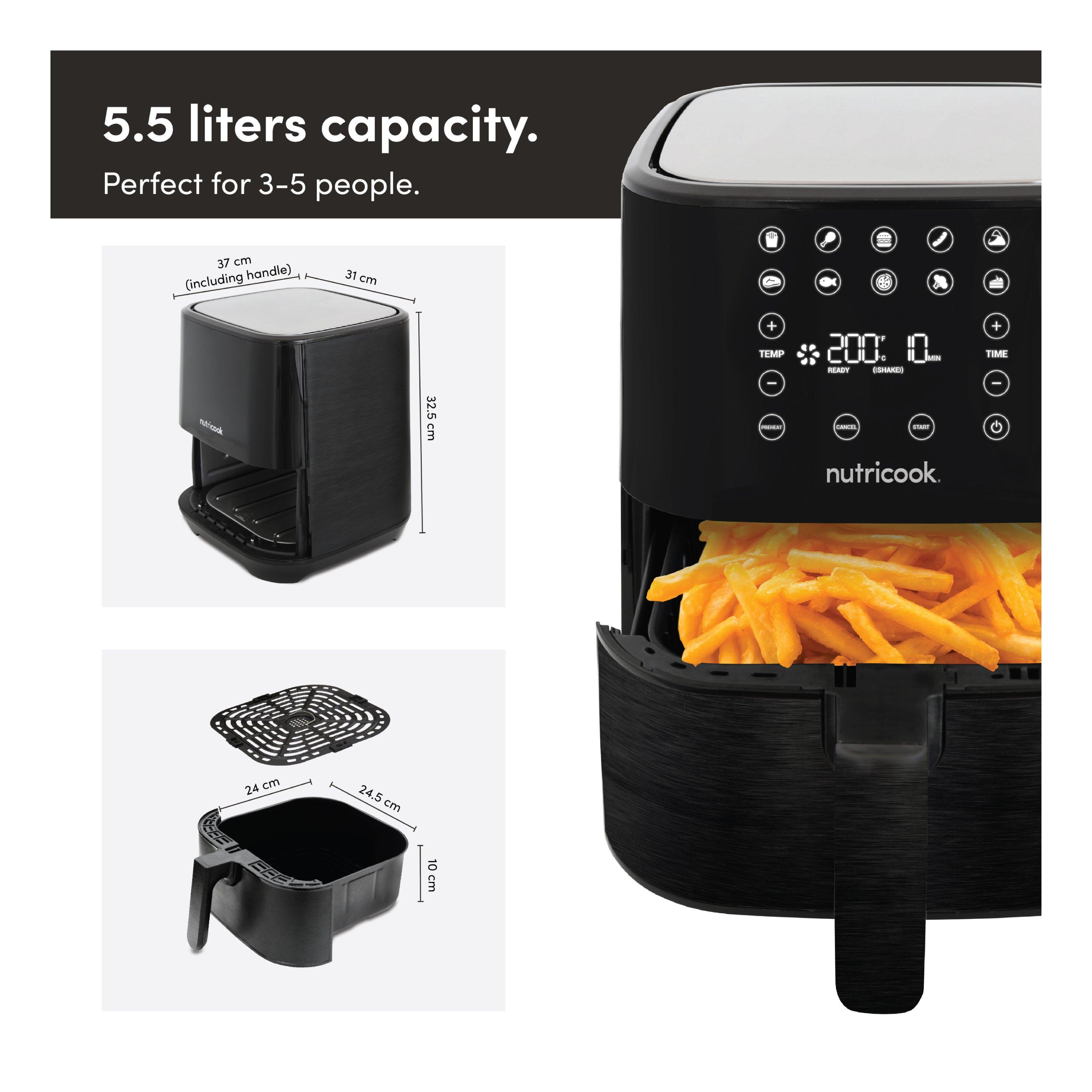 Nutricook Air Fryer, 1700W, 5.5 L, NC-AF205K - Black