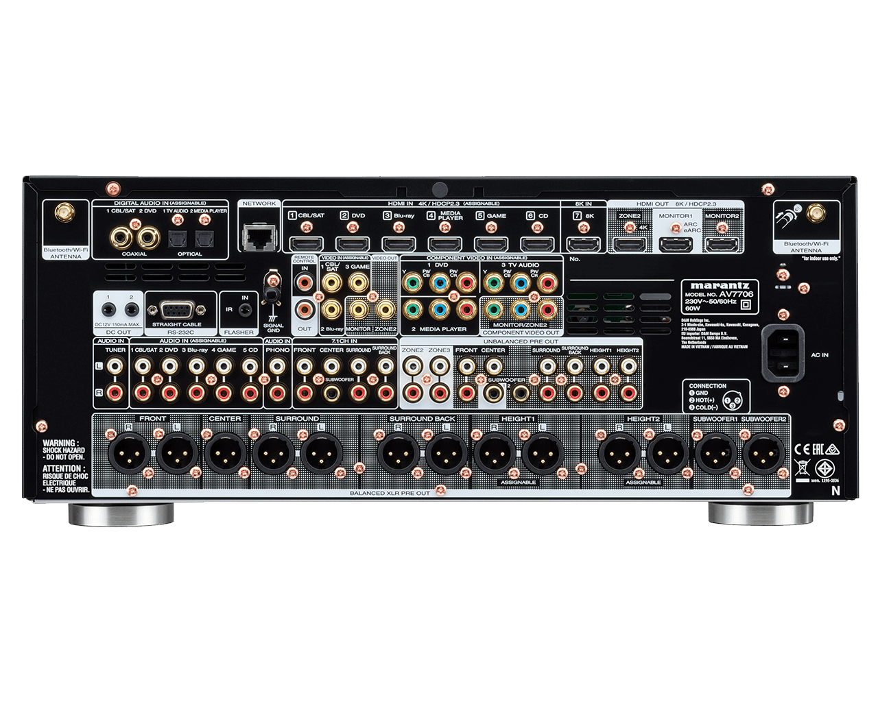 جهاز ريسيفر 8 كي 11.2 قناة دولبي آتموس من مارانتز (AV7706)