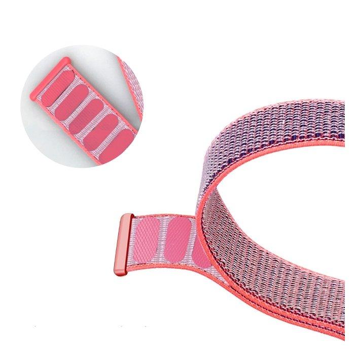 حزام الساعة من النايلون مقاس 20 مم من اي كيو - وردي