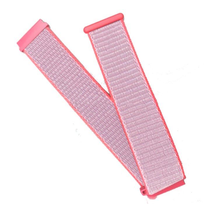 حزام الساعة من النايلون مقاس 20 مم من اي كيو - وردي