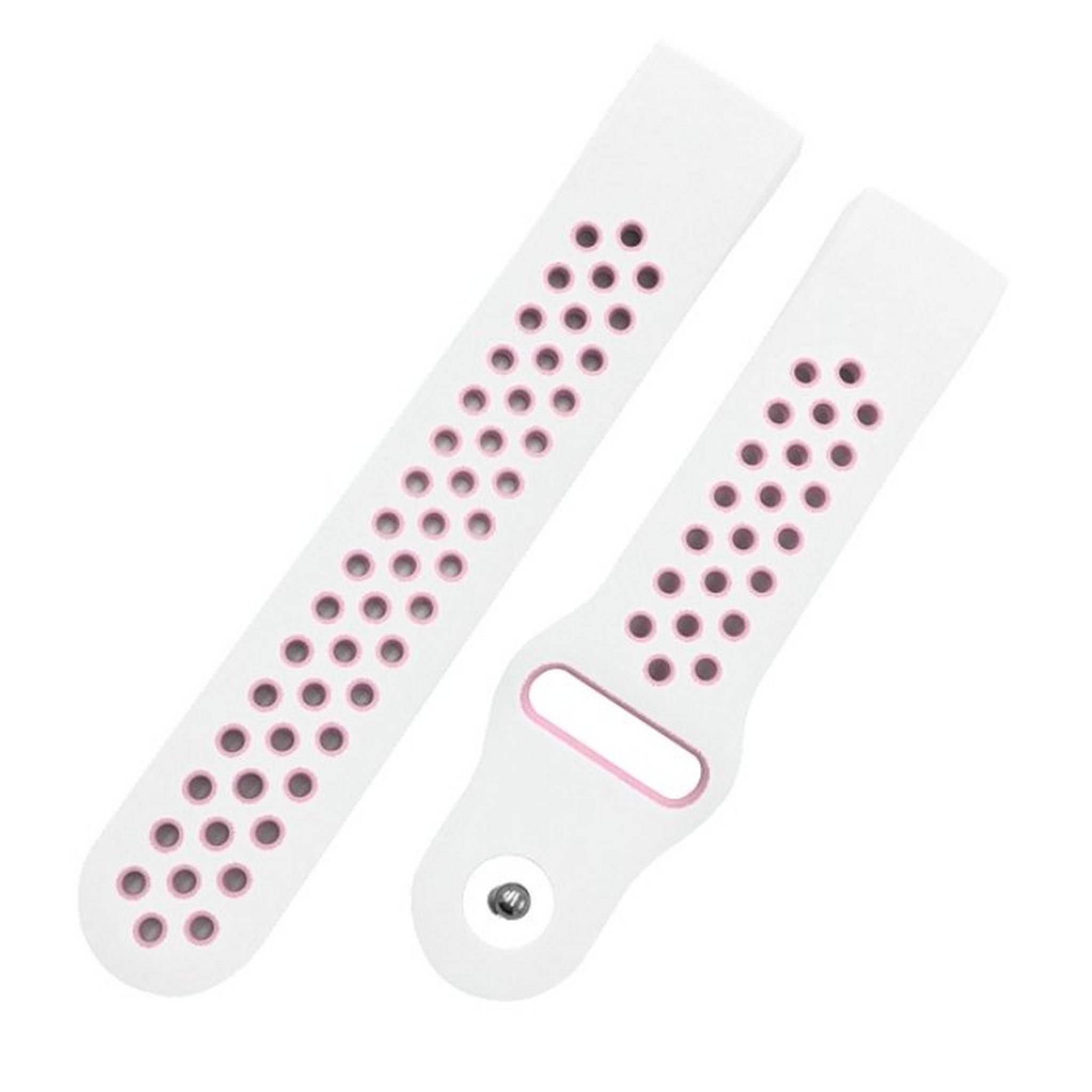 EQ 20mm Silicone Watch Band - White/Pink