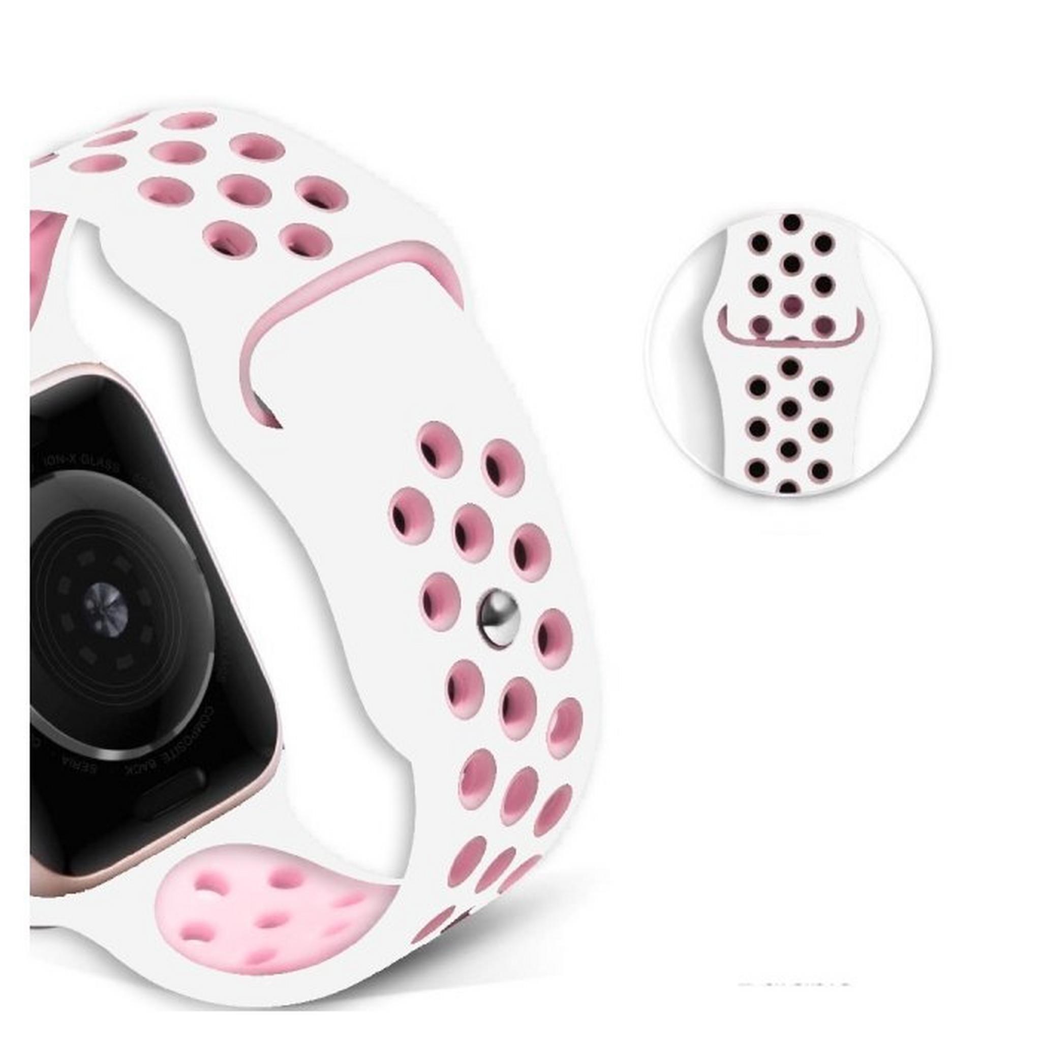 EQ 20mm Silicone Watch Band - White/Pink