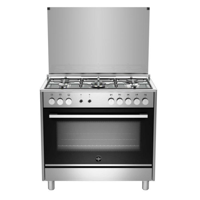 طباخ الغاز من لا جرمانيا ٩٠ x ٦٠ - فضي (TUS95C31DX) + شفاط طباخ سفلي بحجم 90 سم من لاجيرمانيا - ستانليس ستيل (K90TUSX / 19)