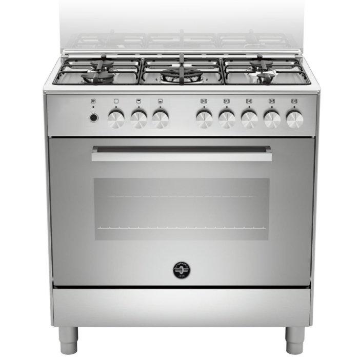 طباخ الغاز القائم من لاجرمانيا ٨٠x٥٠ سم – ٥ عيون (TU85C31DX) + شفاط الطباخ المثبت أسفل الخزانة من لاجرمانيا – ٨٠ سم