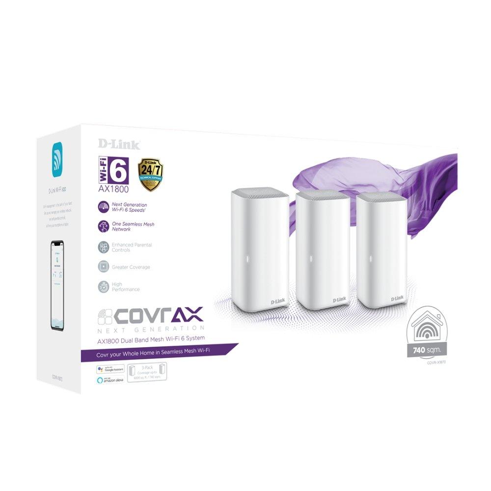 نظام شبكة من دي-لينك، واي فاي ٦، مزدوج النطاق، COVR-X1873 - أبيض