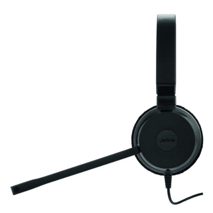 Jabra Evolve 20 On Ear Noise Cancellation Wired Headset - Black