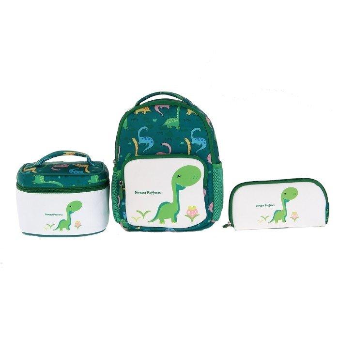 EQ Kids 3 in 1 Dino Backpack Set - Green (Small)