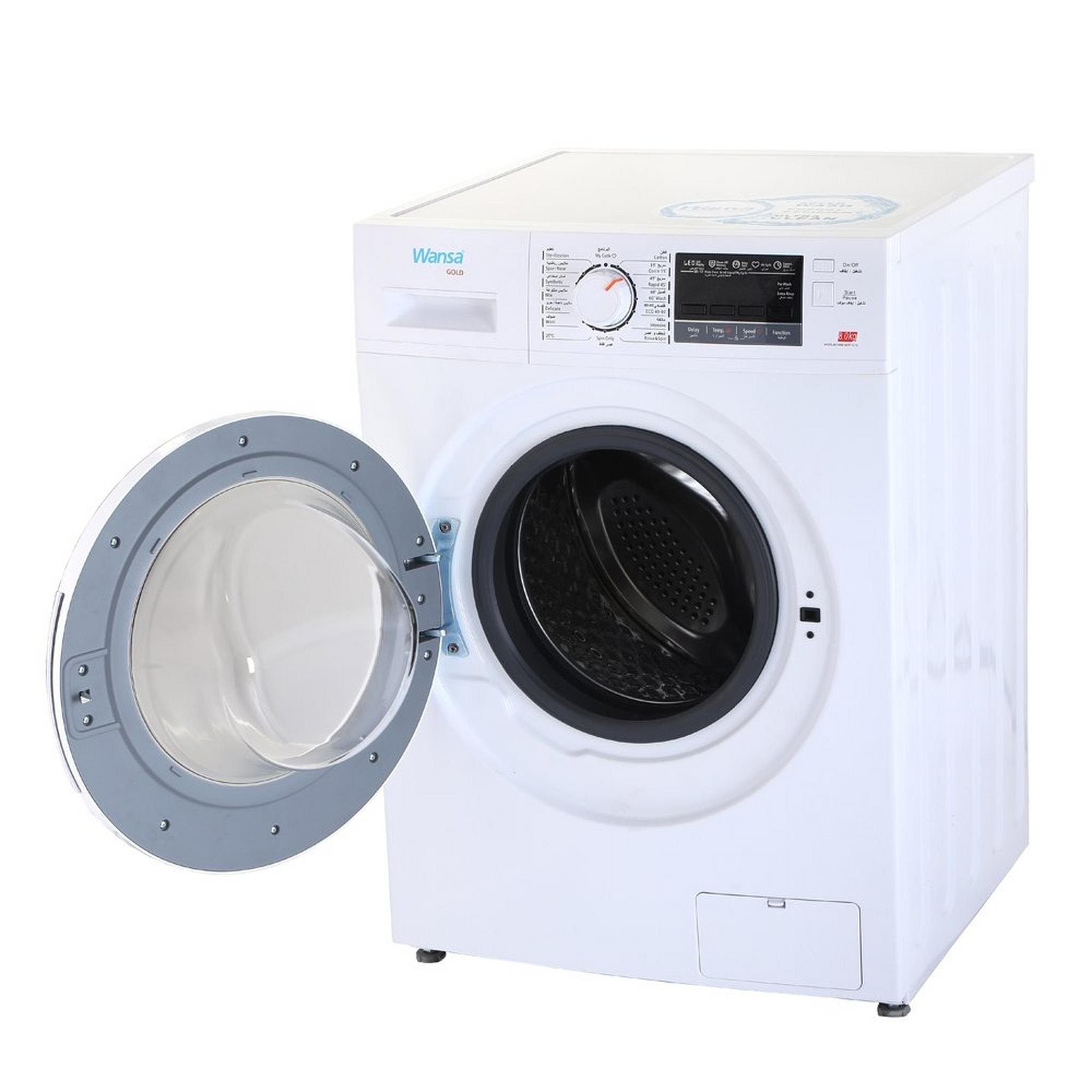 Wansa Gold 8kg Front Load Washing Machine (WGFL801466-WHT-C10) - White