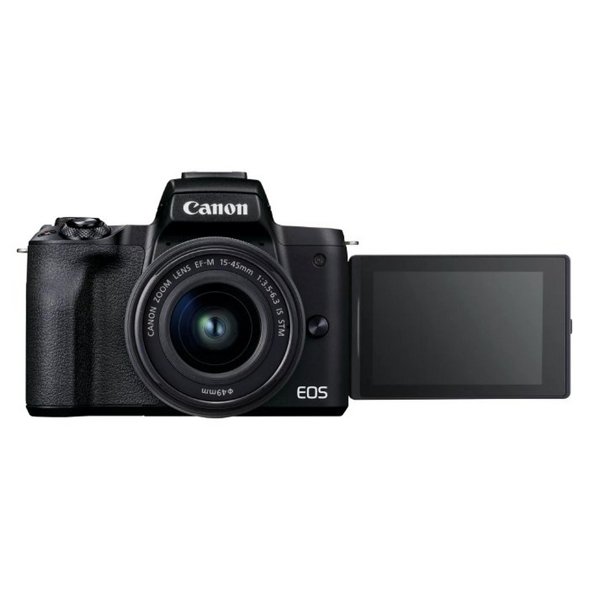 Canon EOS M50 Mark II Mirrorless Camera with 15-45mm Lens - Black