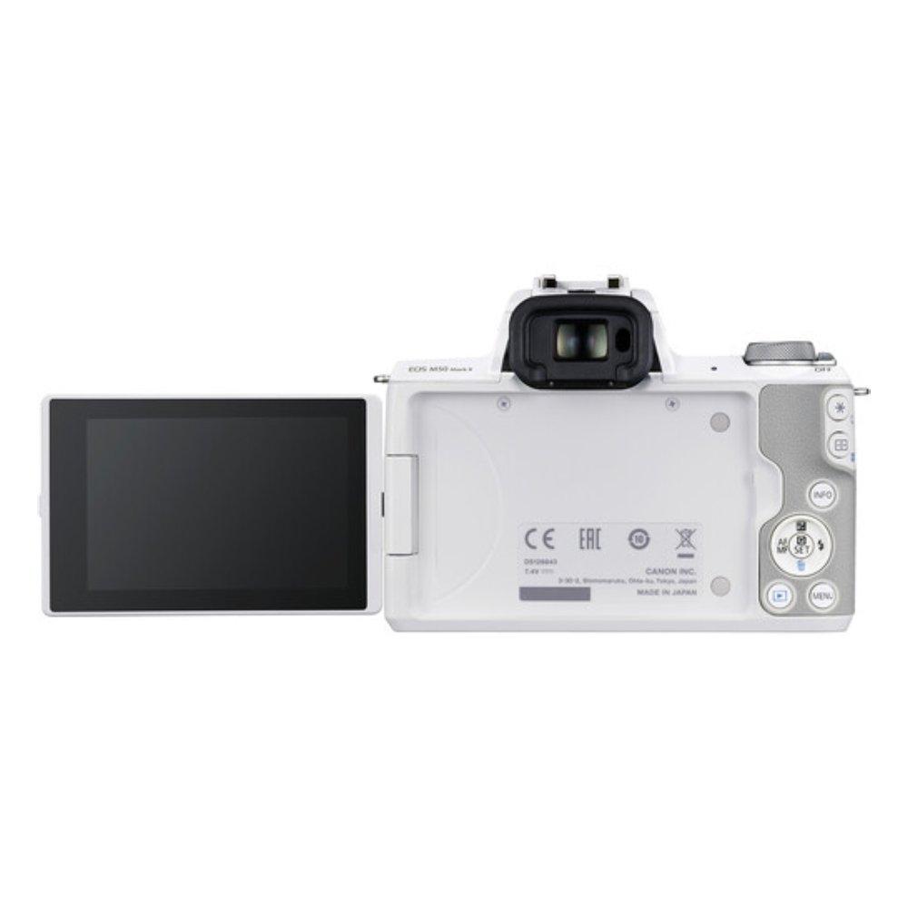 Canon EOS M50 Mark II Mirrorless Camera with 15-45mm Lens - White