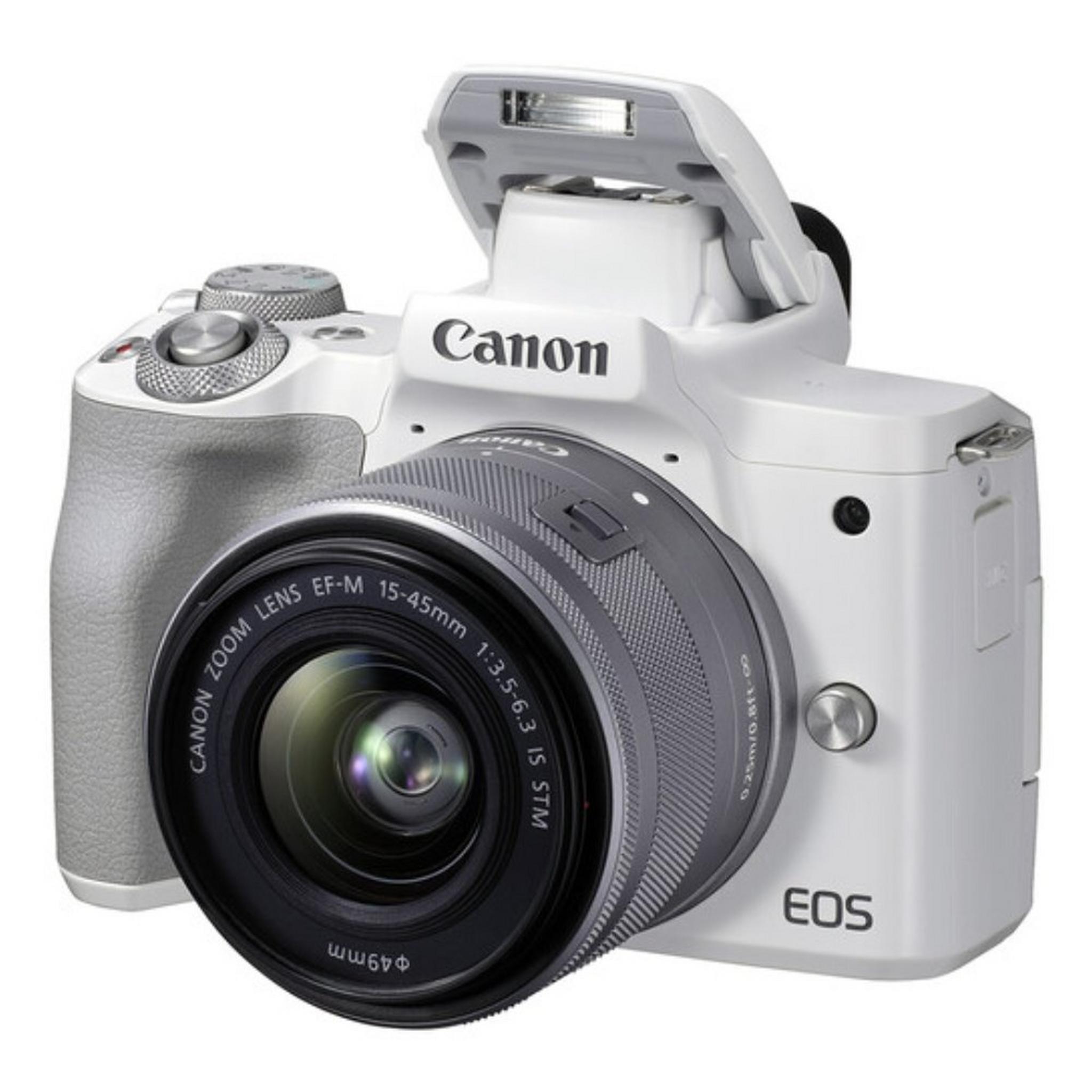 Canon EOS M50 Mark II Mirrorless Camera with 15-45mm Lens - White