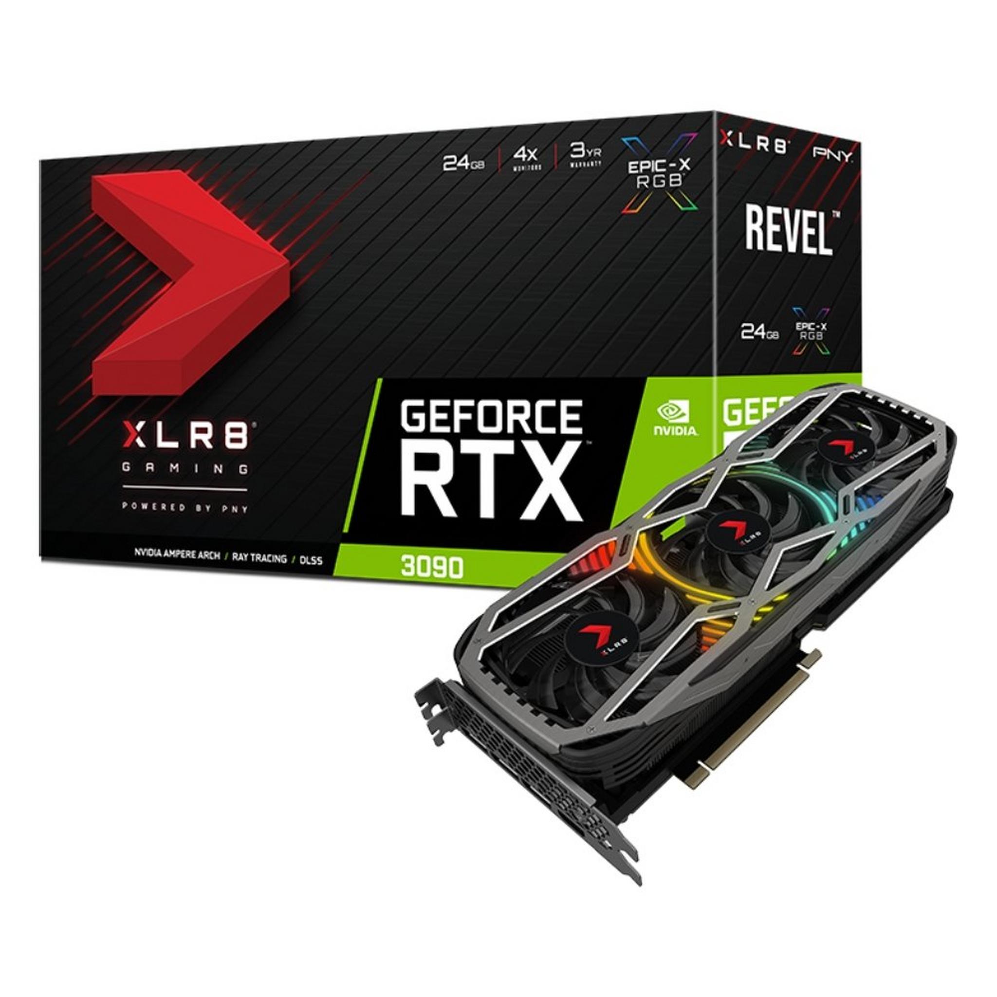 PNY GeForce RTX 3090 24GB XLR8 Revel Epic-X RGB Gaming Graphics Card Triple Fan