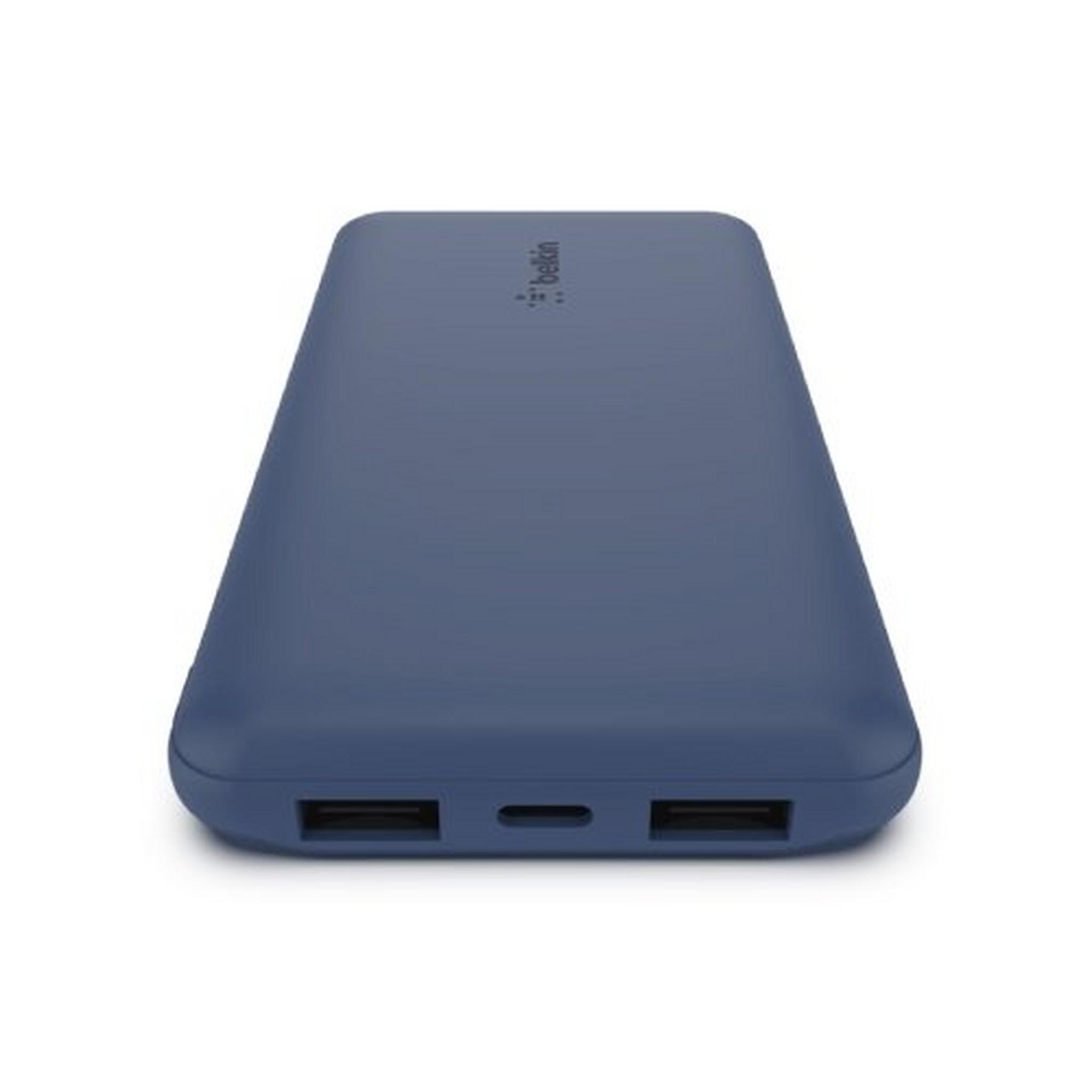 Belkin 10000mAh 15W Power Bank + USB-A to USB-C Cable - Blue