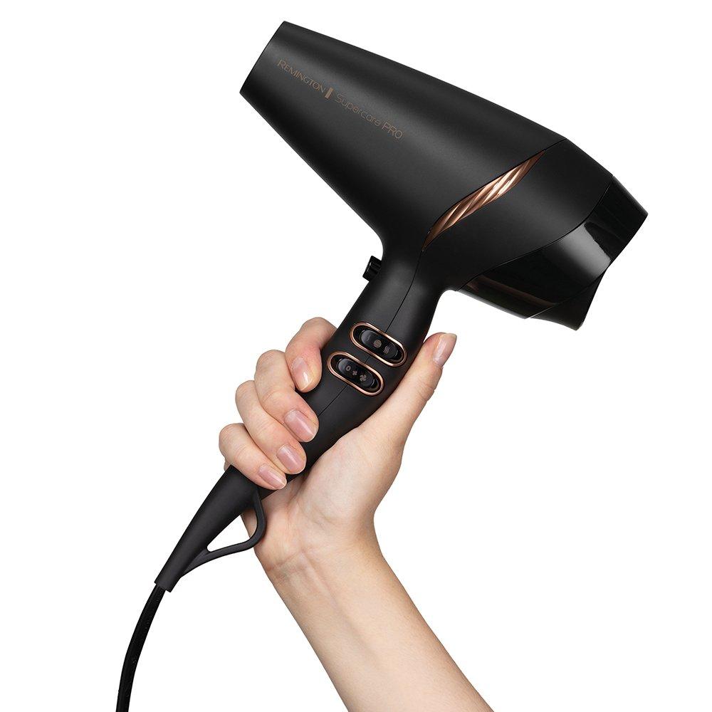 مجفف شعر  سوبر كير برو من ريمنجتون، بقدرة 2200 وات، 3 إعدادات للحرارة، AC7200 - أسود