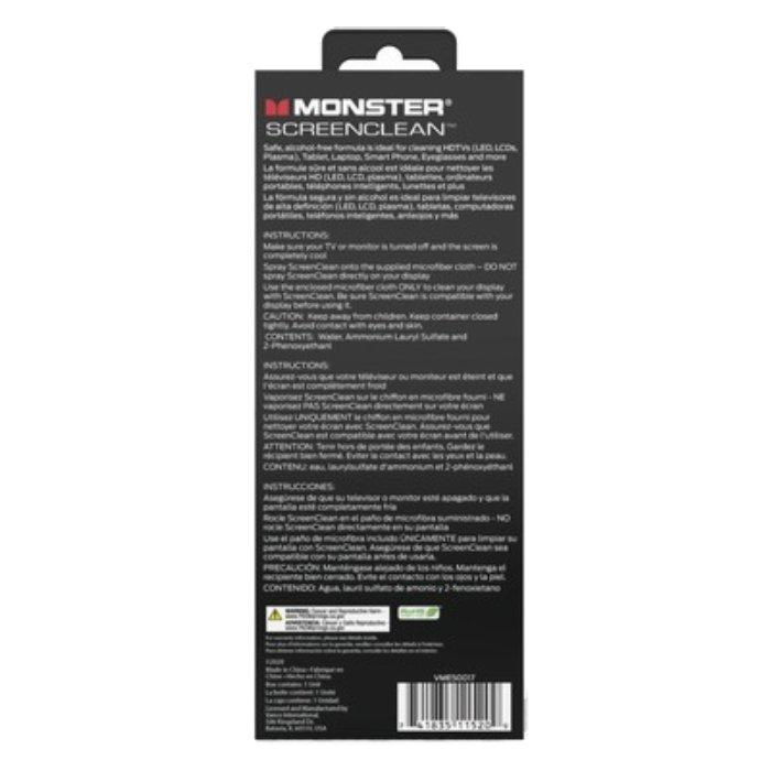 مجموعة منظف شاشة بخاخ 200 مل من مونستر بقطعة قماش من الألياف الدقيقة للأجهزة الإلكترونية