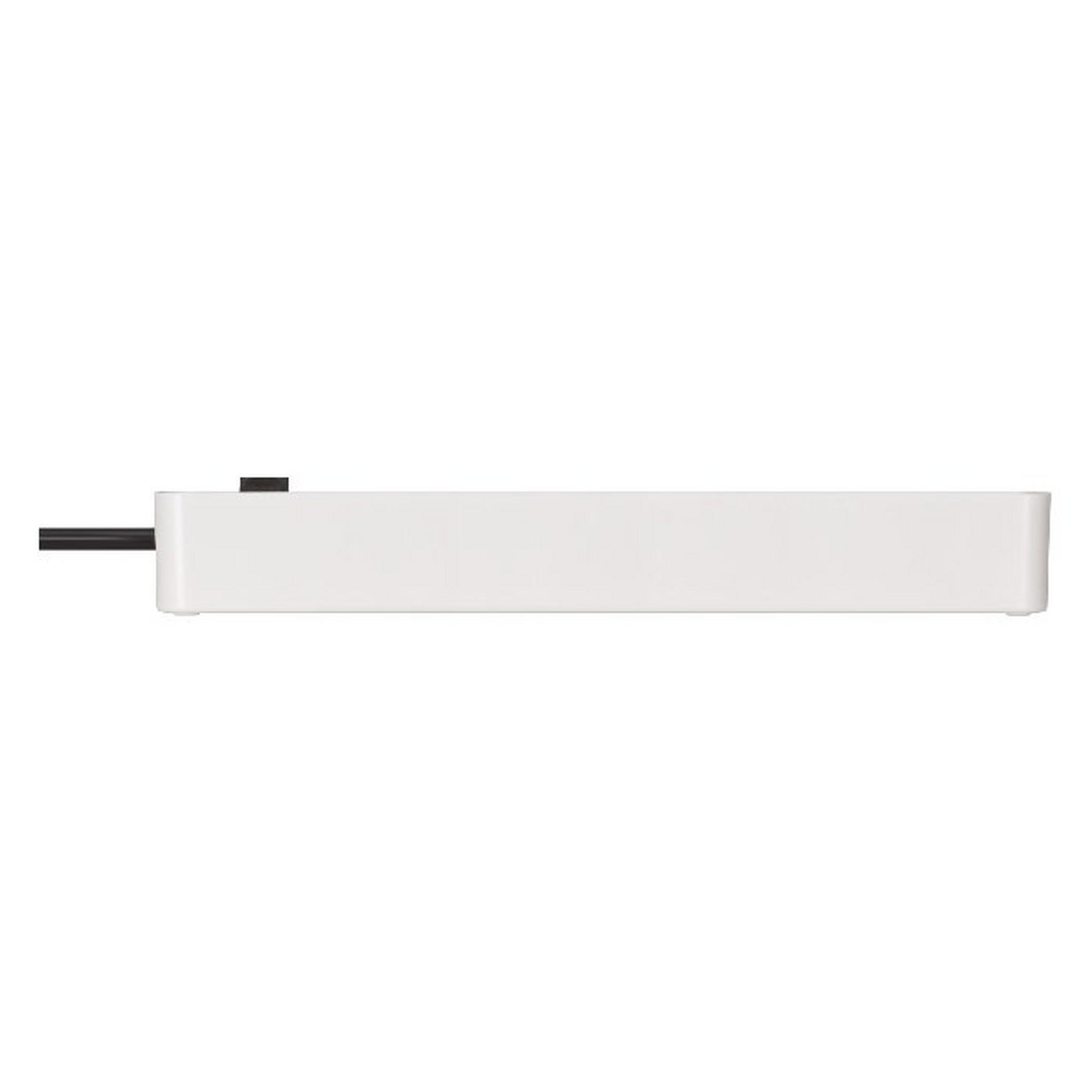 Hama Brennenstuhl 4 way 3m 2 USB extension - White