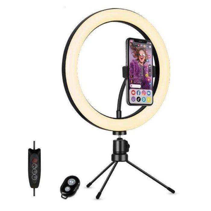 Buy Muvit tripod with light ring 10-inch - black in Kuwait