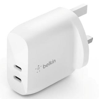 Buy Belkin adapter dual usb-c wall charger 40w - white (wcb006mywh) in Saudi Arabia