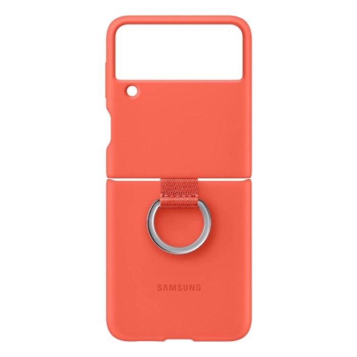 Samsung Galaxy Z Flip 3 5G Silicone Phone Case with Ring - Pink