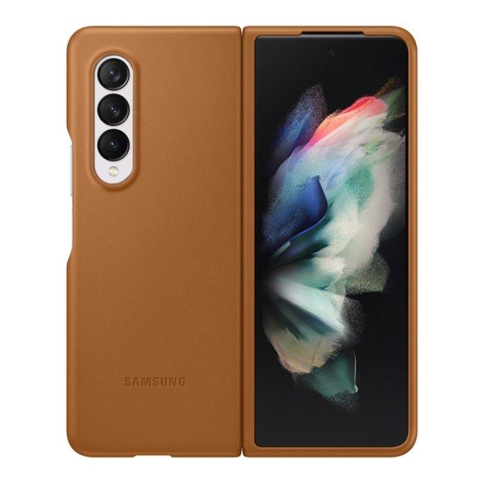 Samsung Galaxy Z Fold 3 5G Leather Phone Case - Brown 