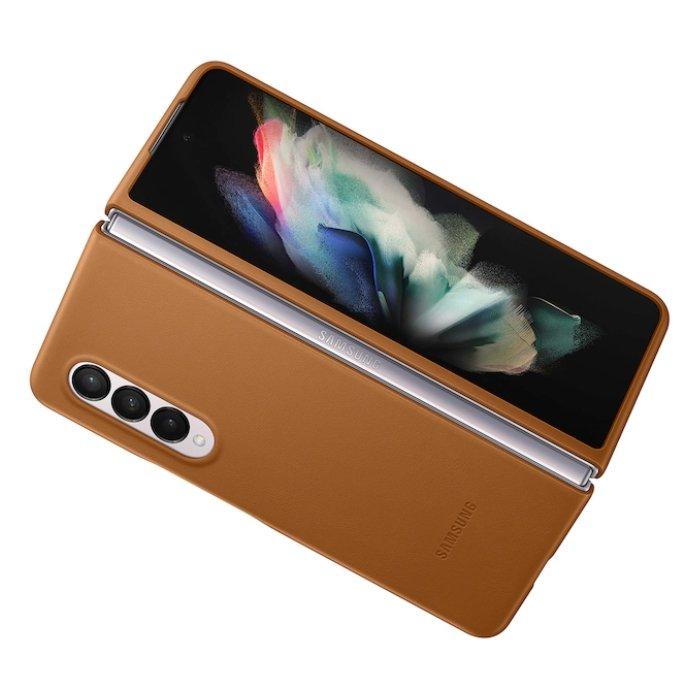 Samsung Galaxy Z Fold 3 5G Leather Phone Case - Brown 