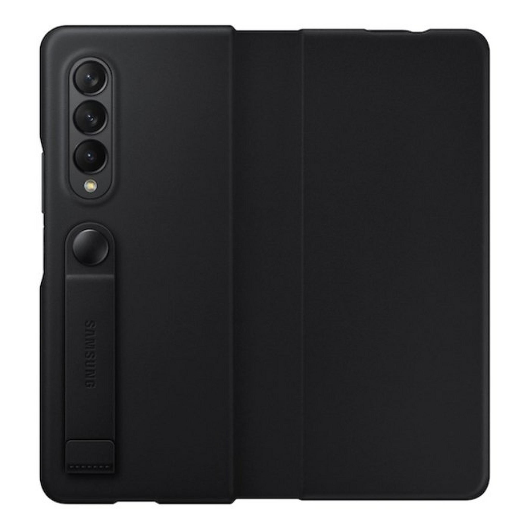 Samsung Galaxy Z Fold 3 5G Leather Flip Phone Case - Black
