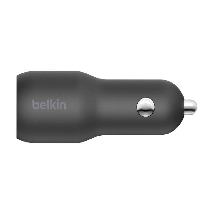 شاحن سيارة ثنائي المنفذ بقوة 37 واط من بلكين - اسود