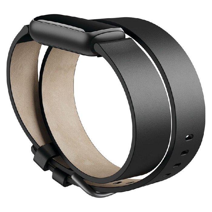 Fitbit Luxe Leather Double Wrap - Black
