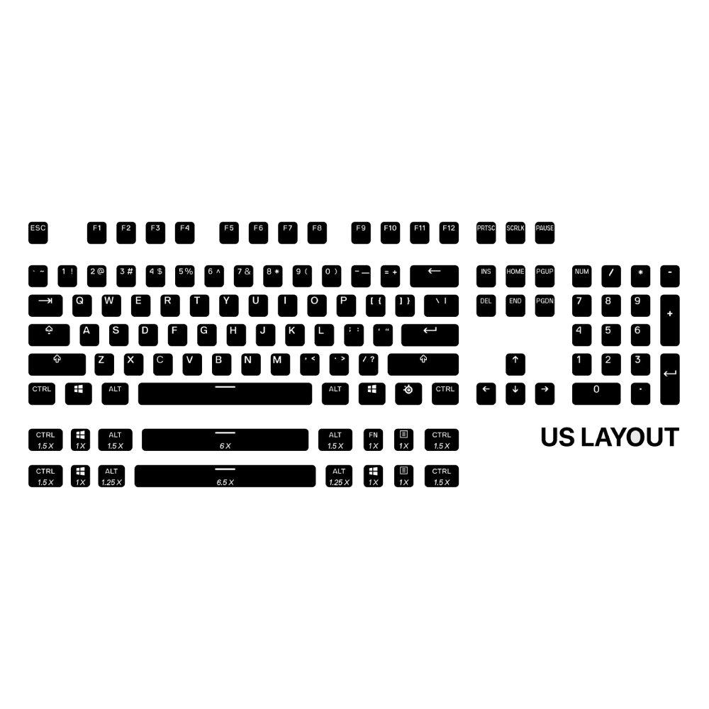 SteelSeries PrismCaps Universal PBT Keycaps - White US