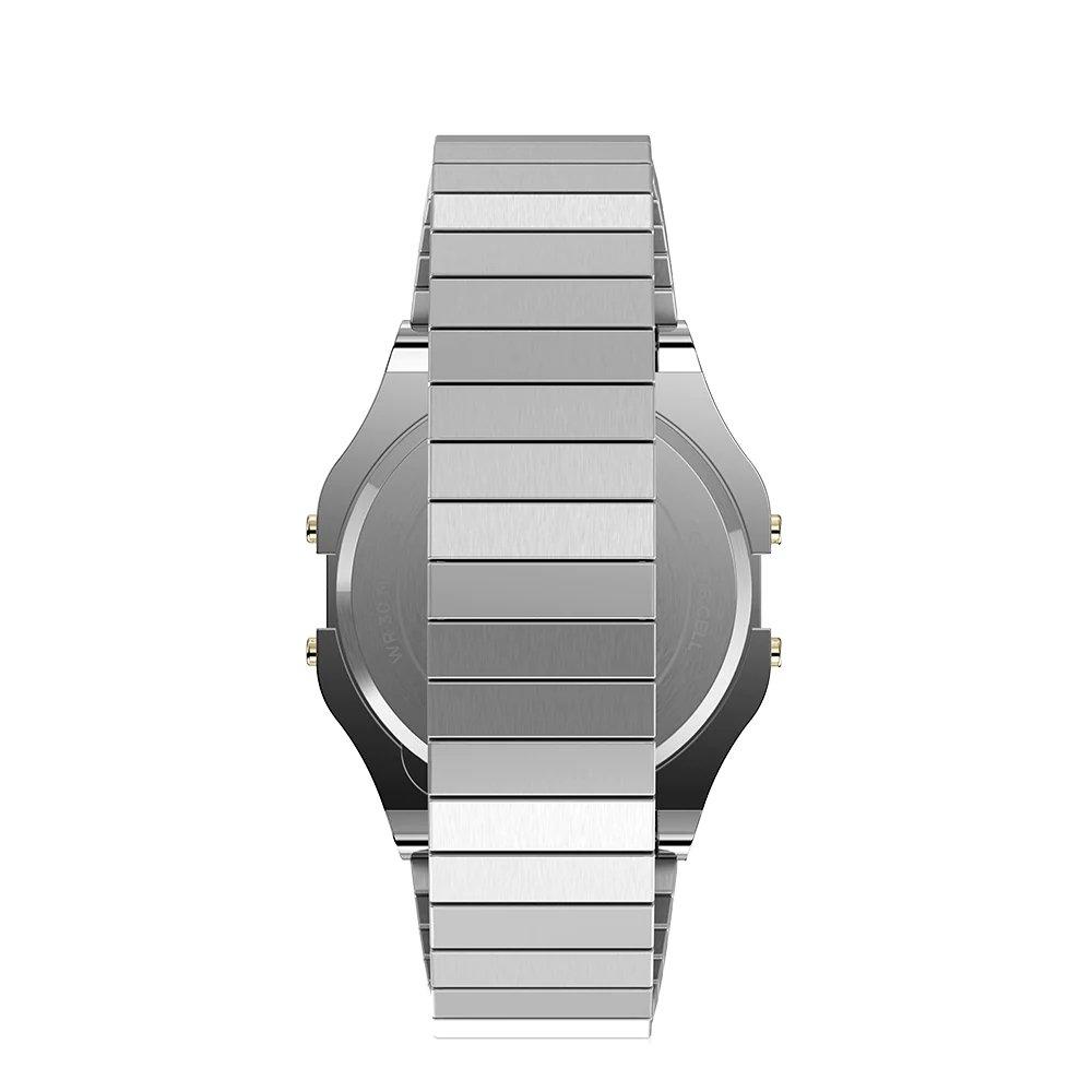 TIMEX T80 Unisex Watch, Digital, 34mm, Stainless Steel Strap, TW2V19100  - Silver