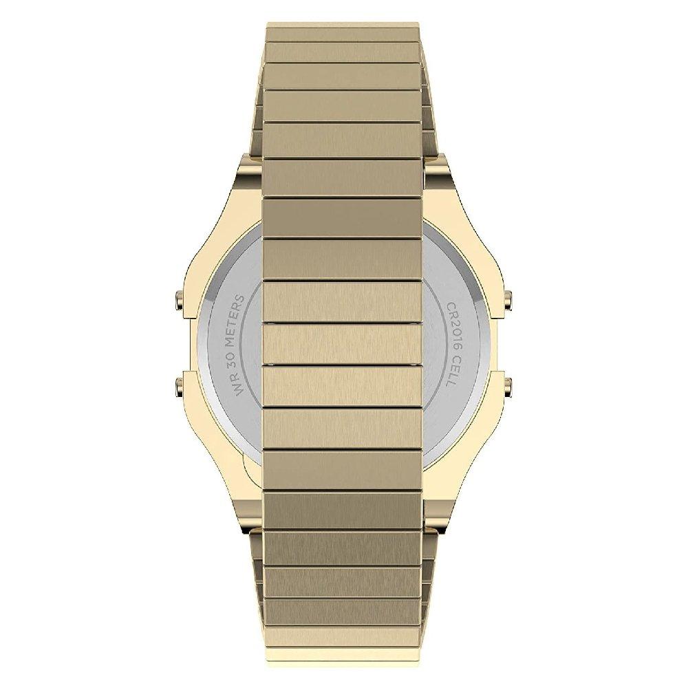 TIMEX T80 Unisex Watch, Digital, 34mm, Stainless Steel Strap, TW2V19200 – Gold