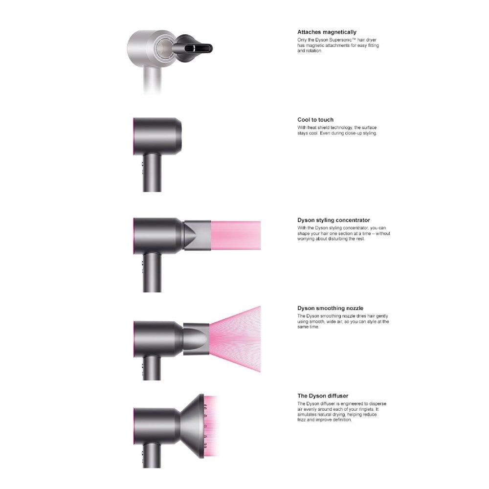 مجفف الشعر دايسون سوبرسونيك - فوشيا  (HD07)