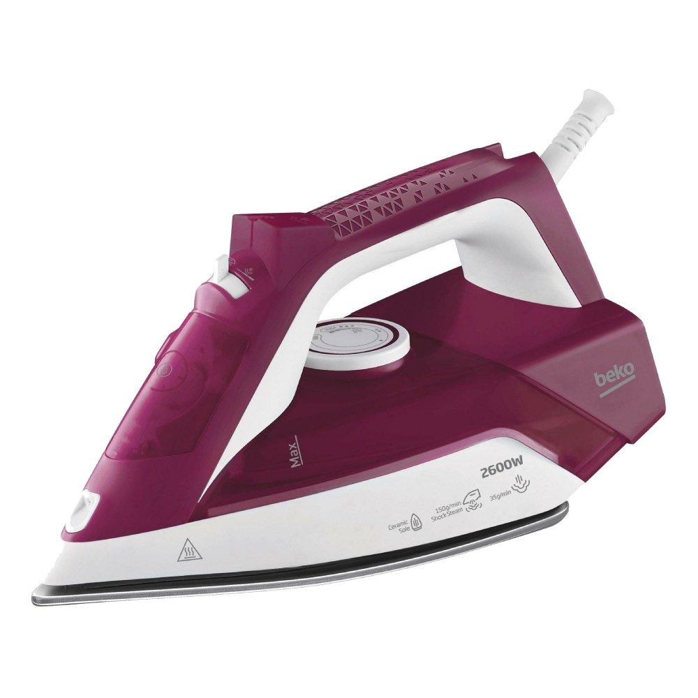 Buy Beko steam iron, 240ml, 2600w, sim3126r - purple in Kuwait