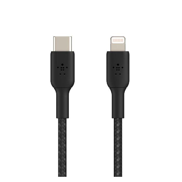 Belkin Braided Boost Charge USB-C to Lightning Cable 2M - Black