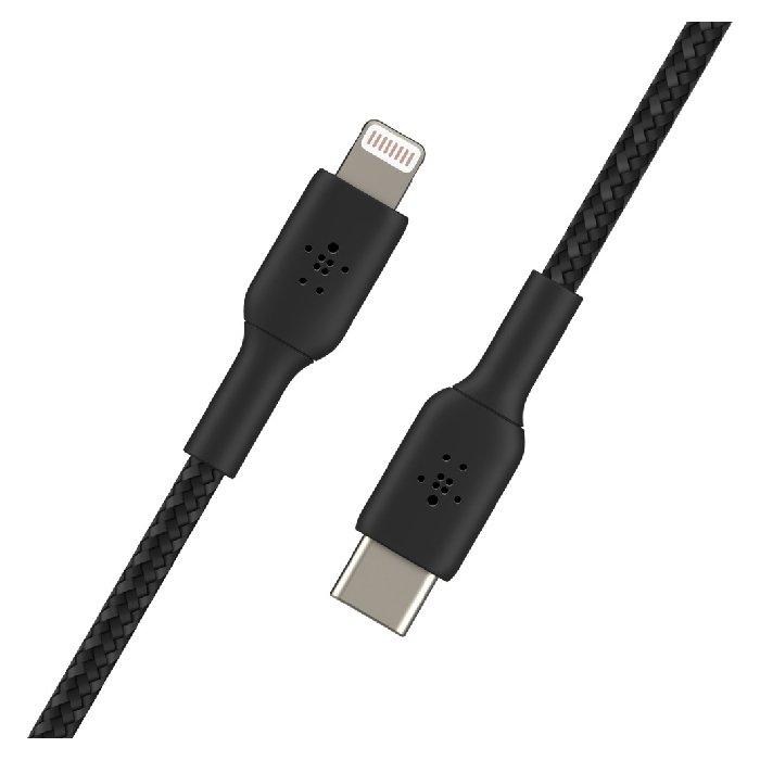 Belkin Braided Boost Charge USB-C to Lightning Cable 2M - Black