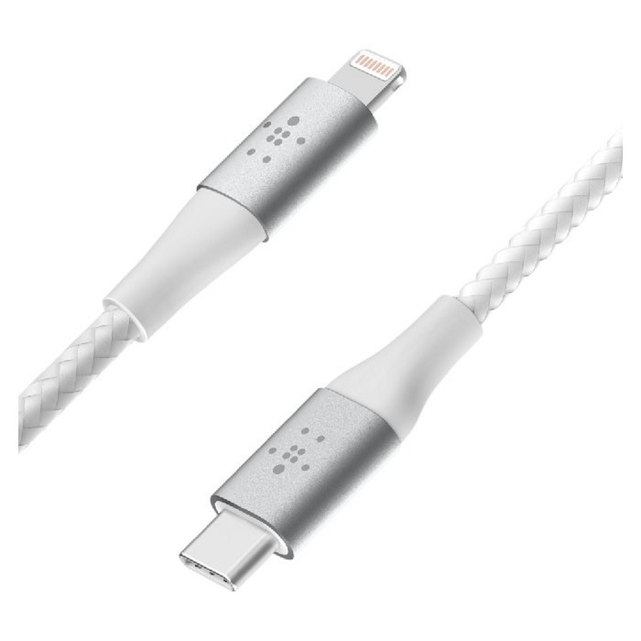 Belkin Braided Boost Charge USB-C to Lightning Cable 2M - White