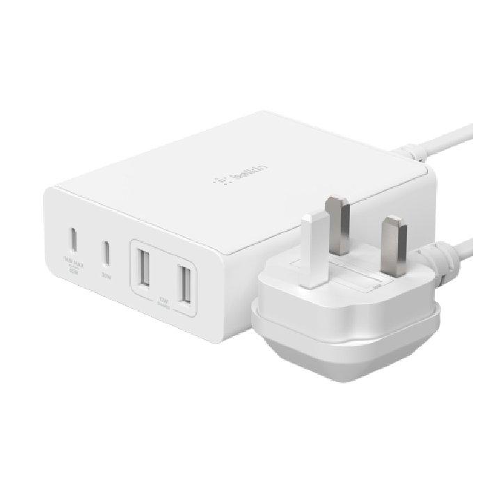 Buy Belkin 4 port 108 w usb-c wall charger with 2m cord - white in Saudi Arabia