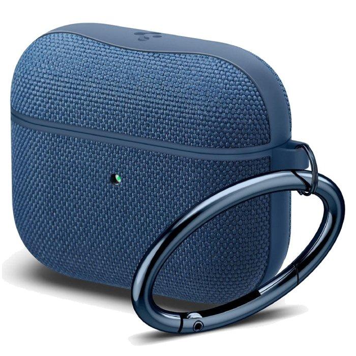 Coque Spigen Urban Fit Pour AirPods Pro 3 (2025) - Vert Minuit - Nylon Et Daim - Avec Mousqueton - 4