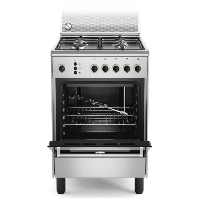 Lagermania 4 Burners Gas Cooker, 60X60cm, M64031EX0 - Stainless Steel
