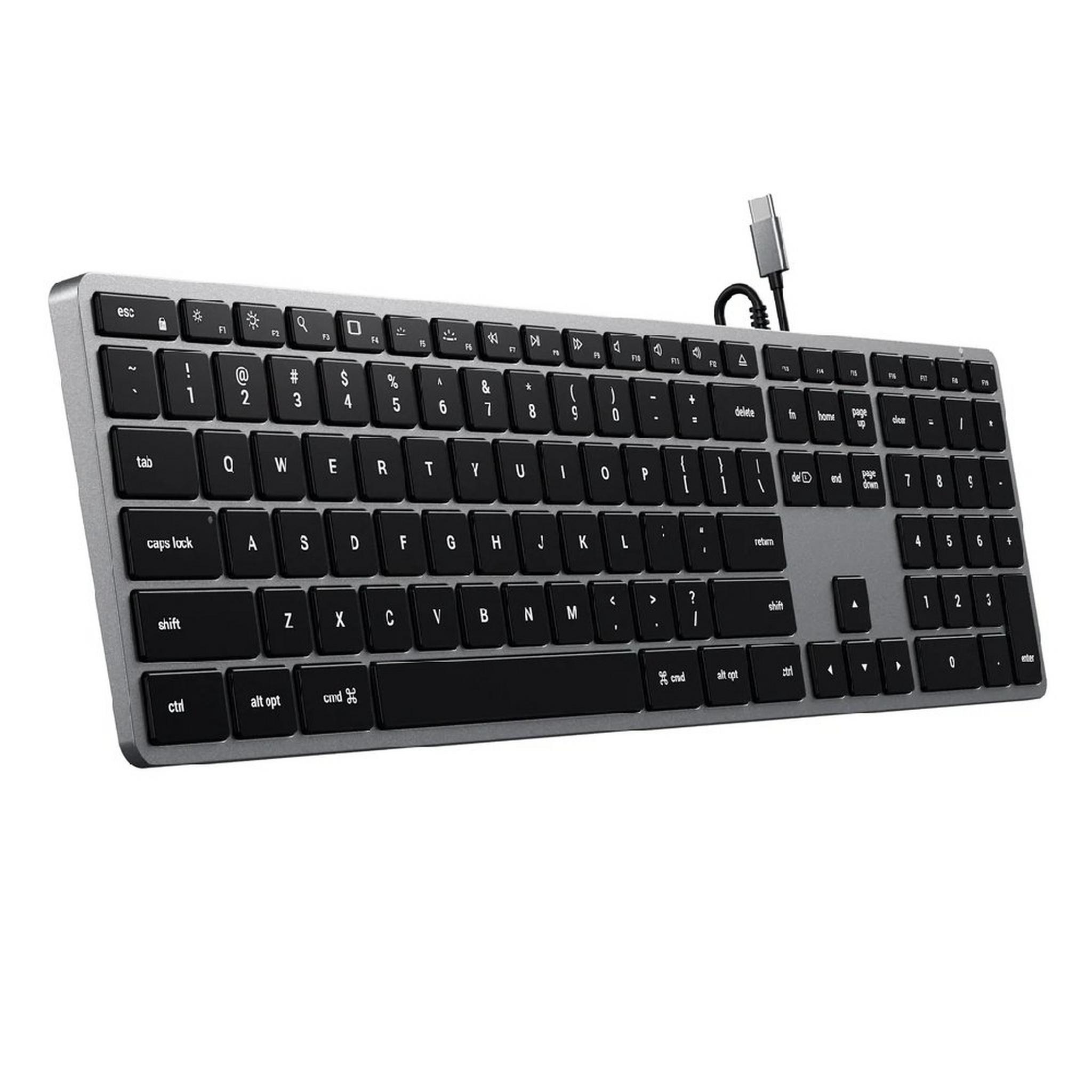 Satechi Ultra Slim Backlit USB-C Wired Keyboard - Space Grey
