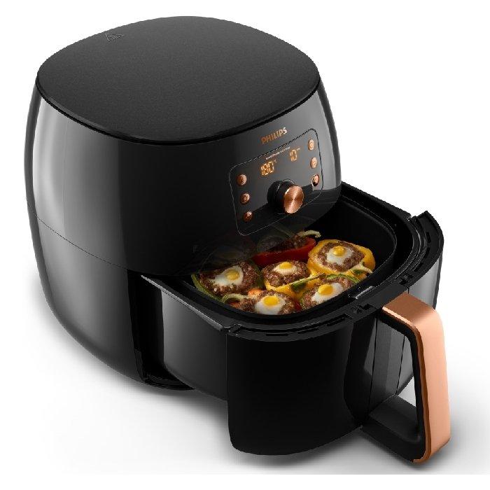 قلاية هوائية حجم اكس اكس لارج من فيليبس، قدرة 2225 واط، سعة 1.4 كجم، HD9863/99 - أسود