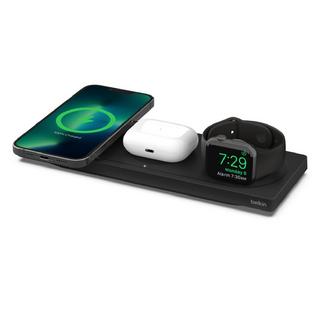Buy Belkin 3-in-1 wireless charging pad with magsafe - black in Saudi Arabia
