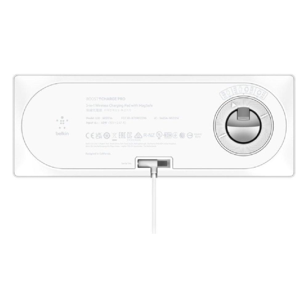 Belkin 3-in-1 Wireless Charging Pad with MagSafe - White