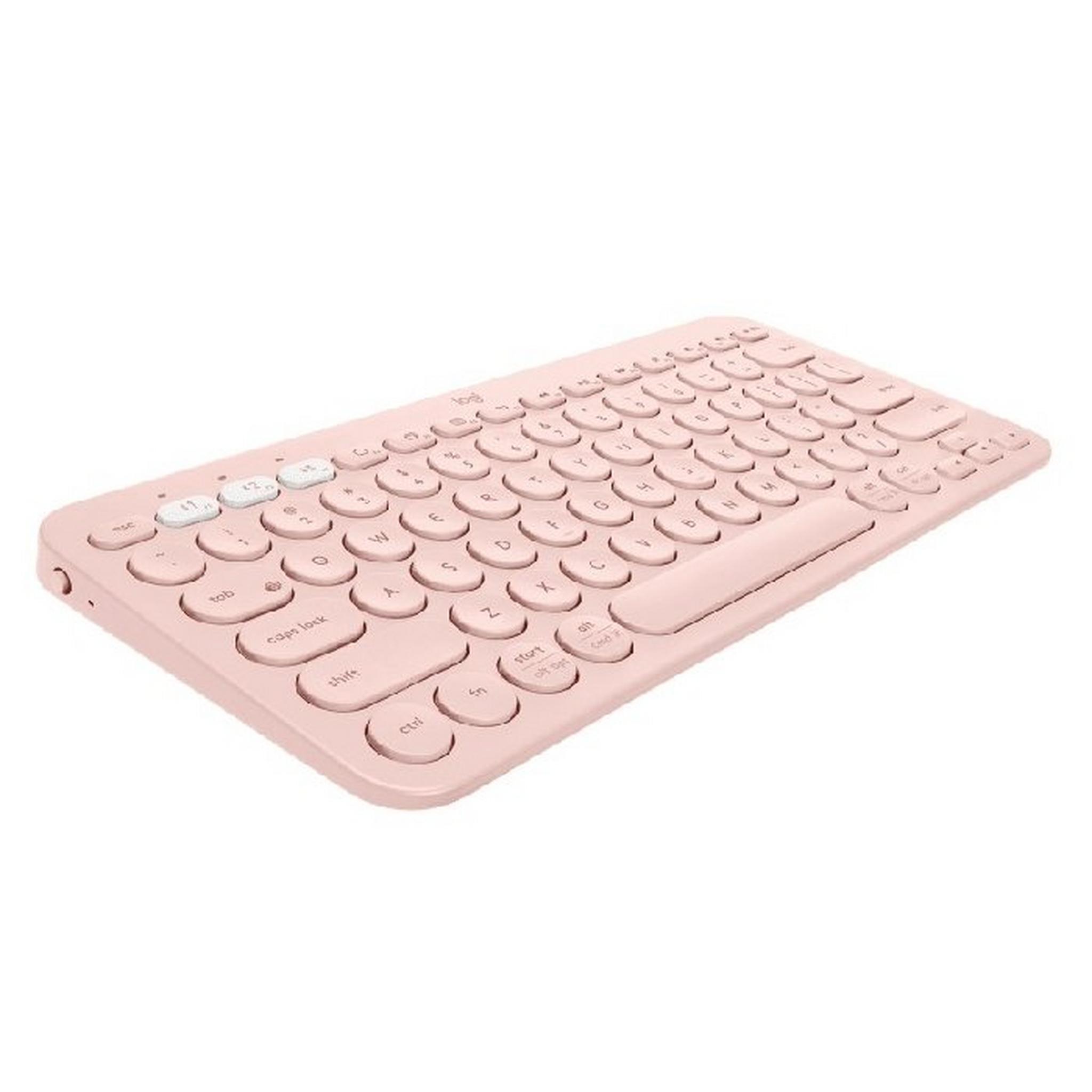 لوحة مفاتيح متعدد الأجهزة بلوتوث كي 380 من لوجتيك - وردي