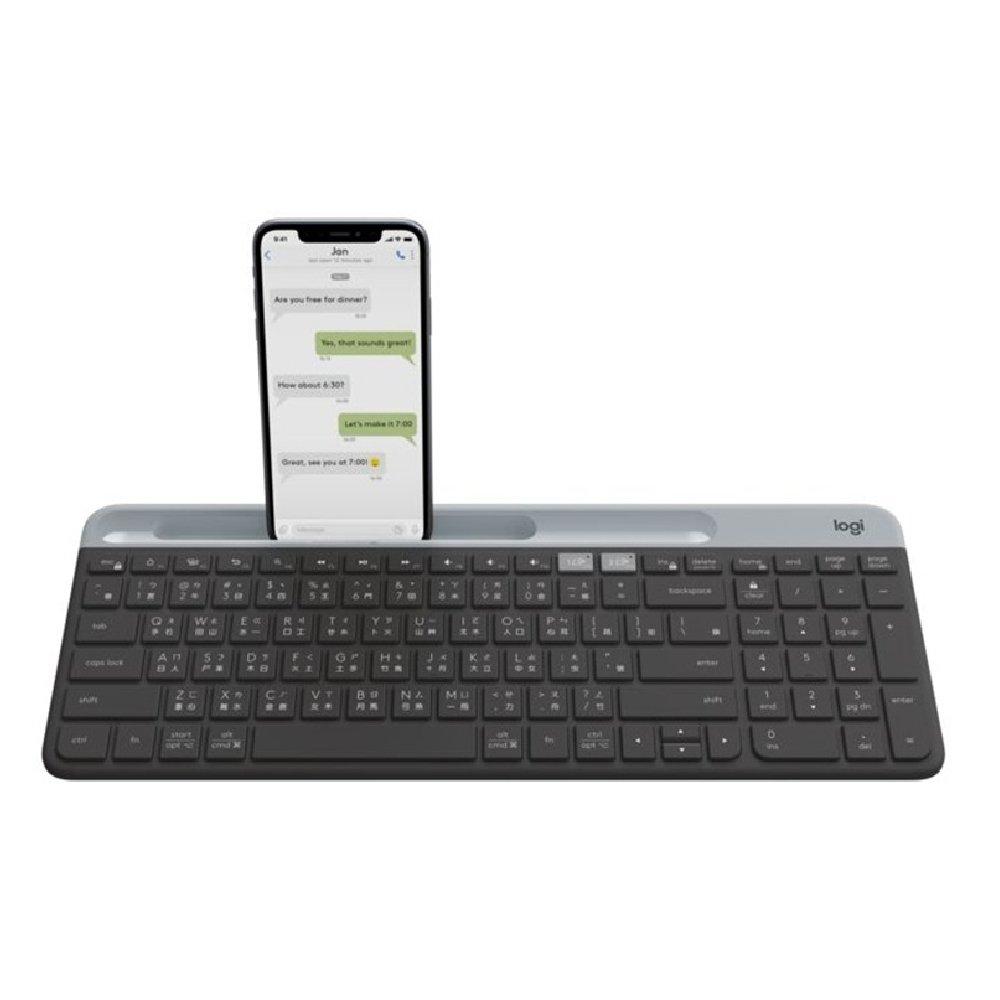 Buy Logitech k580 slim multi device wireless keyboard en/ar - black in Kuwait
