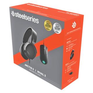 Buy Steelseries arctis 3 gaming headset + rival 3 wired gaming mouse bundle in Saudi Arabia