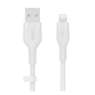 Buy Belkin silicon usb-a with lightning connector 1m cable - white in Kuwait